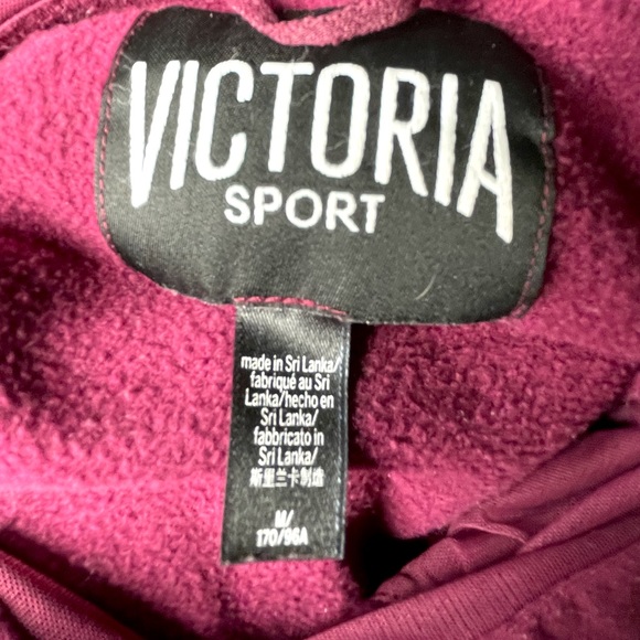 Victoria Secret Hoodie Size Medium Sport Burgundy with Mesh Trim Detail - Picture 5 of 6